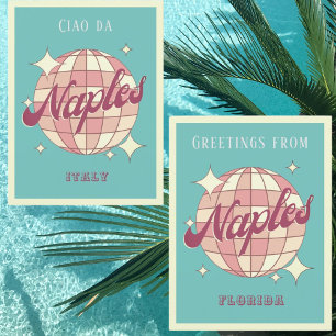 Neapel Florida Disco Retro Vintage Postkarte