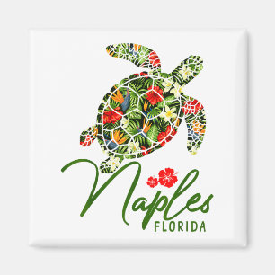 Neapel Florida Meeresschildkröte Tropischer Hibisk Magnet