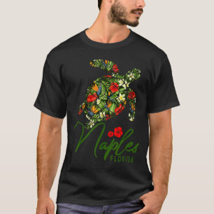 Neapel Florida Meeresschildkröte Tropischer Hibisk T-Shirt