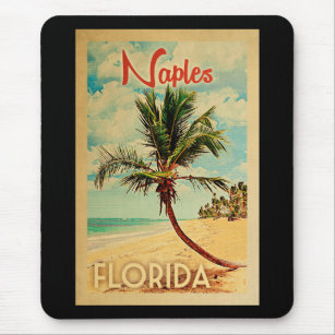 Neapel Florida Palm Tree Beach Vintage Reisen Mousepad