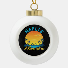 Neapel Florida Palm Trees Beach Keramik Kugel-Ornament