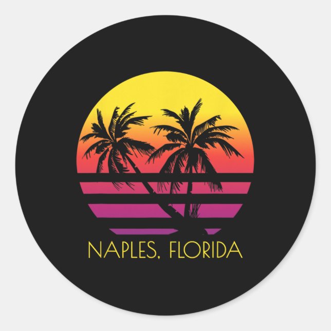 Neapel Florida Runder Aufkleber (Vorderseite)