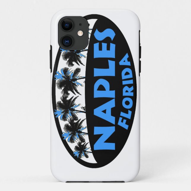 Neapel Florida schwarz-blaue Palmen Case-Mate iPhone Hülle (Rückseite)