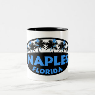 Neapel Florida schwarz blaue Palmen Zweifarbige Tasse