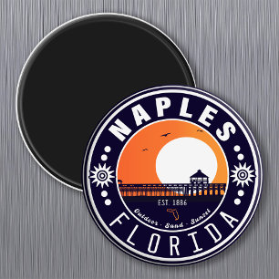 Neapel Florida Strand Retro Sonnenuntergang Pier 8 Magnet