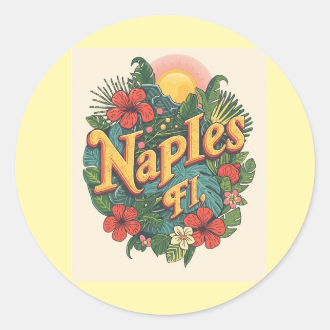 Neapel Florida träumend  Runder Aufkleber (Vorderseite)