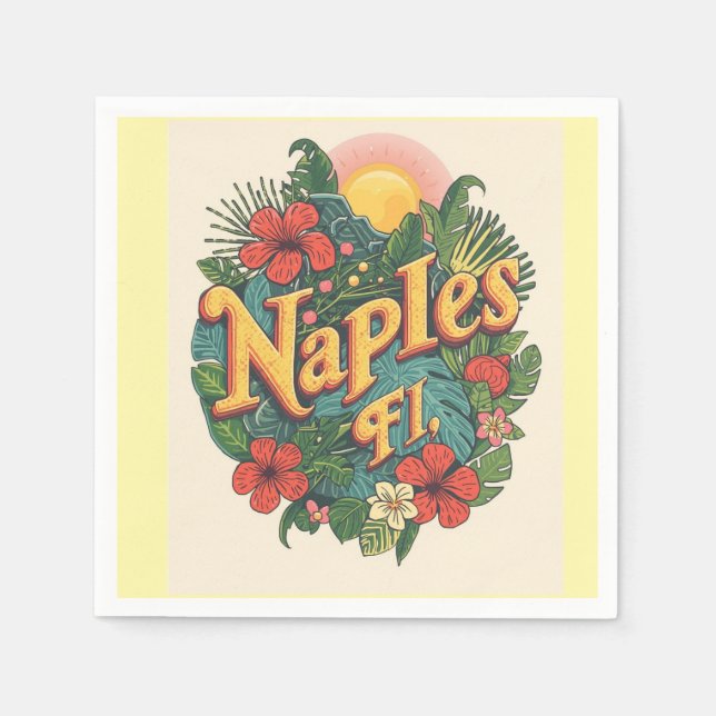 Neapel Florida träumend  Serviette (Vorderseite)
