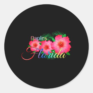 Neapel Florida Tropische Blume Familienurlaub Runder Aufkleber