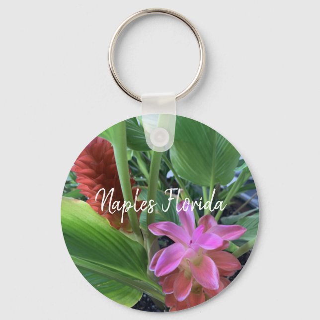 Neapel Florida Tropische Blumen Schlüsselanhänger (Vorderseite)