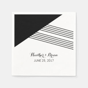 Neapel für Schwarz-weiße geometrische Streifen Serviette