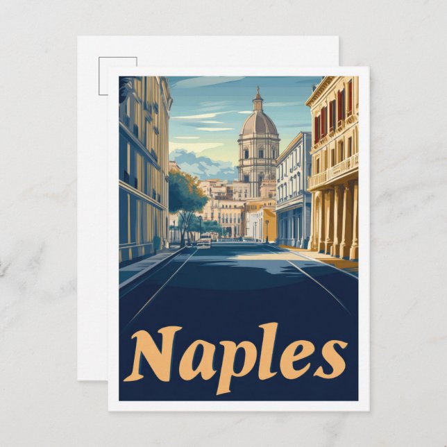 Neapel Italien Art Vintage Postkarte (Vorne/Hinten)