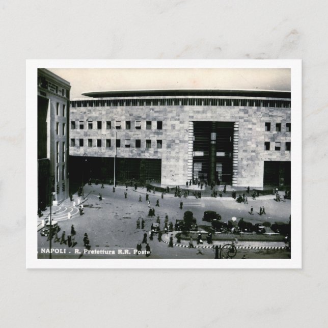 Neapel, Italien, Bahnhof der 40er Jahre Postkarte (Vorderseite)