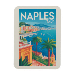 Neapel Italien Illustration Reise Kunst Vintage Magnet