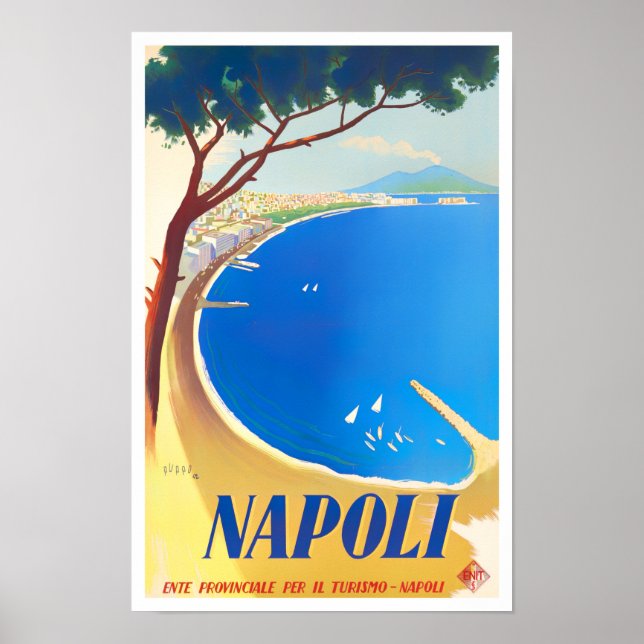 Neapel Italien Jahrgang Reise Poster (Vorne)