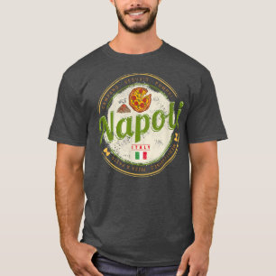 Neapel Italien Mit Vesuv Und Pizza Vintage Souveni T-Shirt