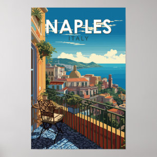 Neapel Italien Reise Kunst Vintage Poster