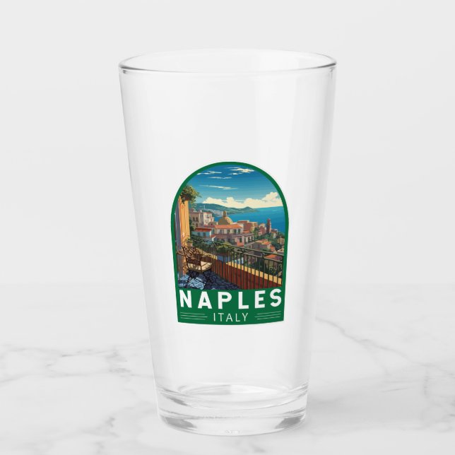 Neapel Italien Reisen Kunst Vintag Glas (Vorderseite)