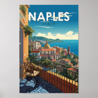 Neapel Italien Reisen Kunst Vintag