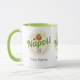 Neapel Italien Retro Vesuv und Pizza Vintag Tasse