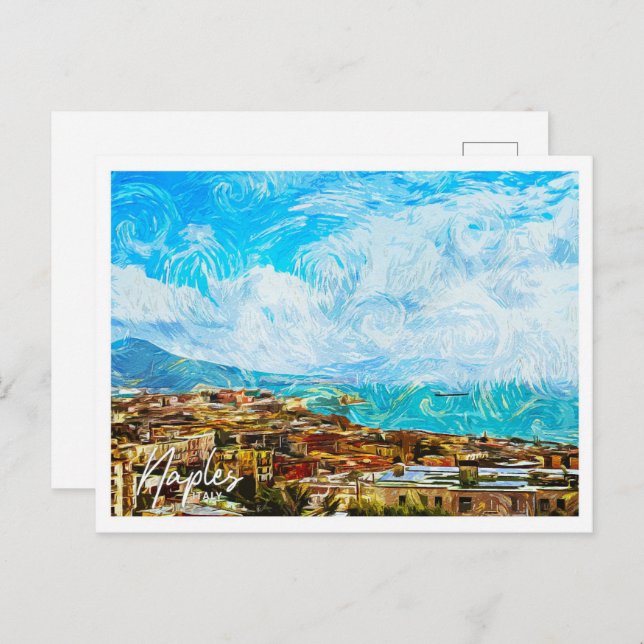 Neapel Italien Schöne Öllandschaft Postkarte (Vorne/Hinten)