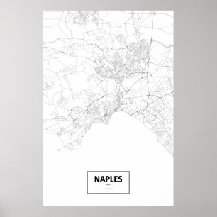 Neapel, Italien (schwarz auf weiß) Poster