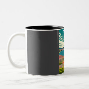 Neapel Italien Vintag Farbenfrohe Minimal Retro Re Zweifarbige Tasse