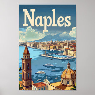 Neapel Italien Vintag Retro Reisevorführung Poster
