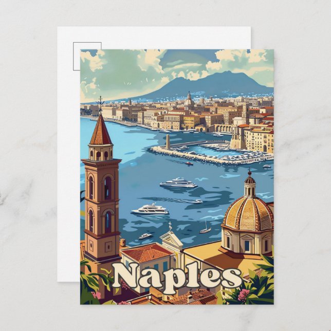 Neapel Italien Vintag Retro Reisevorführung Postkarte (Vorne/Hinten)