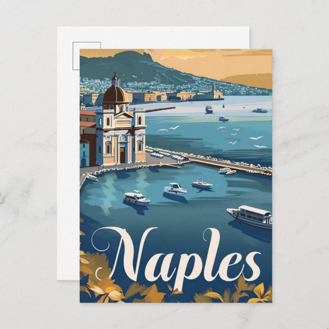 Neapel Italien Vintag Retro Reisevorführung Postkarte (Vorne/Hinten)