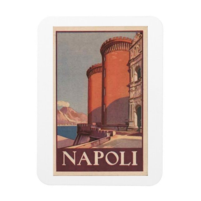 Neapel Italien Vintage Travel Poster Magnet (Vertikal)