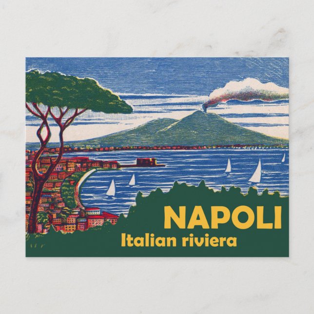 Neapel, italienische Riviera Postkarte (Vorderseite)