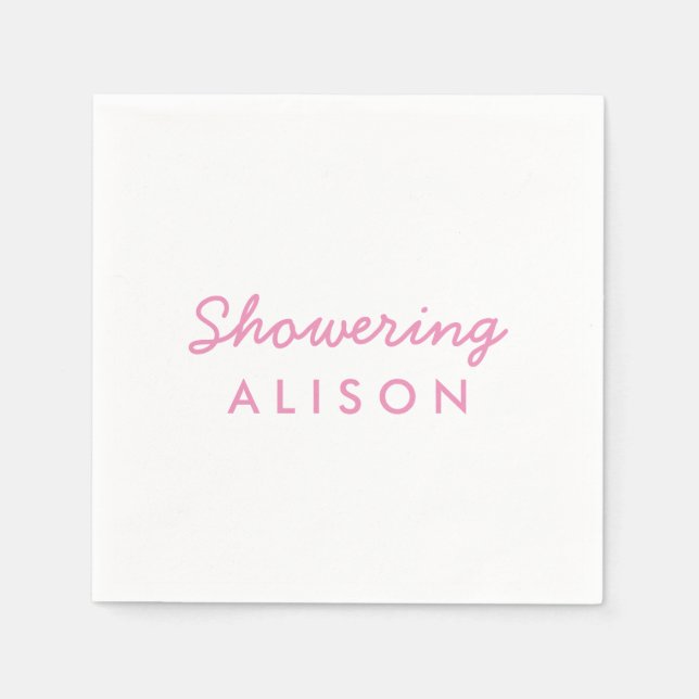 Neapel mit der Dusche des Cocktails in Mama pink Serviette (Vorderseite)