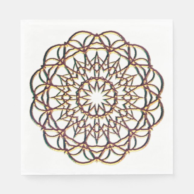 Neapel mit Spitzen wie Gold-Design Serviette (Vorderseite)