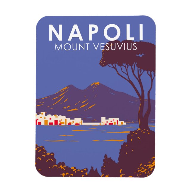 Neapel Monte Vesuvius Reisen Vintag Magnet (Vertikal)