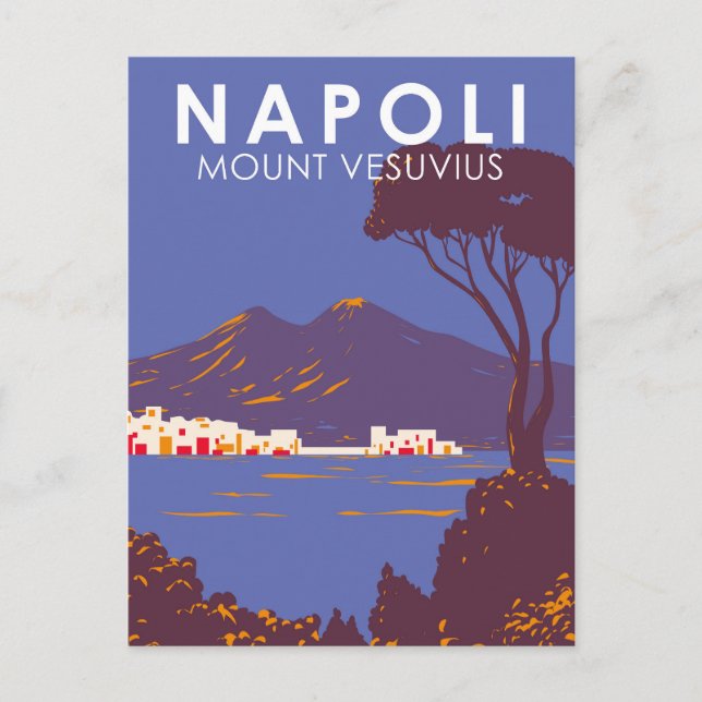 Neapel Monte Vesuvius Reisen Vintag Postkarte (Vorderseite)