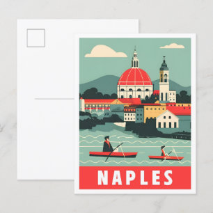 Neapel Napoli Italien Vintage Reiseillustration Postkarte