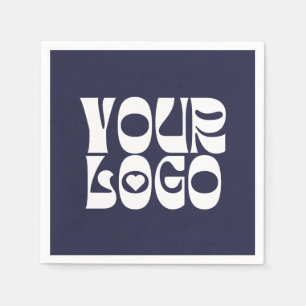 Neapel, Navy Blue & White Corporate Business Logo Serviette