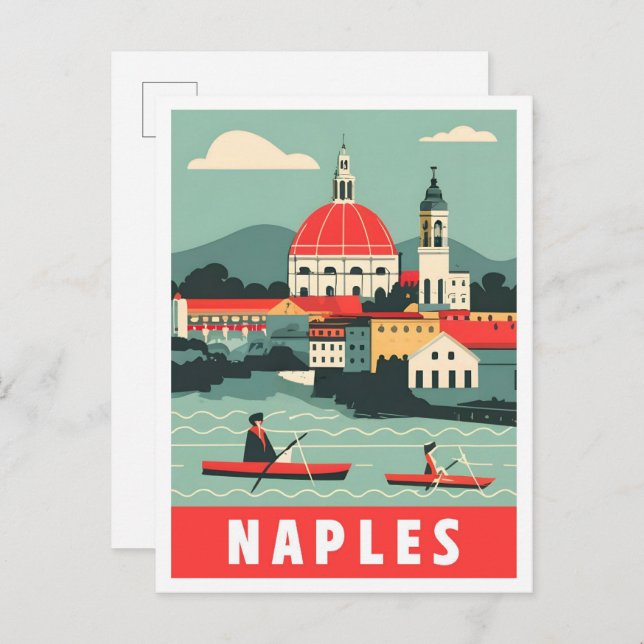 Neapel Neapel Italien Vintage Reise Postkarte (Vorne/Hinten)