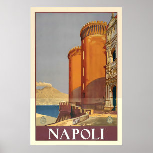 Neapel Neapel Kampanien Italien Vintage-Reiseposte Poster