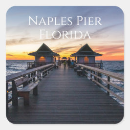 Neapel Pier Florida Beach Quadratischer Aufkleber