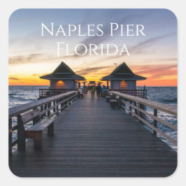 Neapel Pier Florida Beach Quadratischer Aufkleber