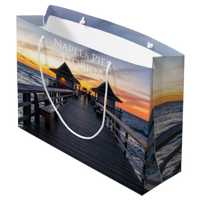 Neapel Pier Florida Geschenktasche Große Geschenktüte (Rückseite Schrägansicht)