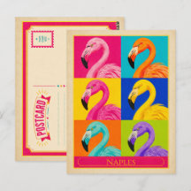 Neapel Postkarte Florida Flamingo Vintage Pop Art
