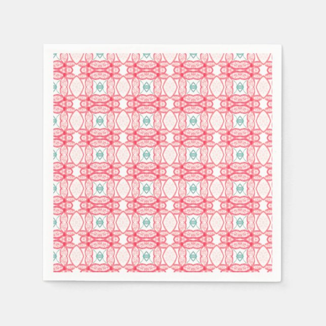 Neapel rosa und Aquamarin Serviette (Vorderseite)