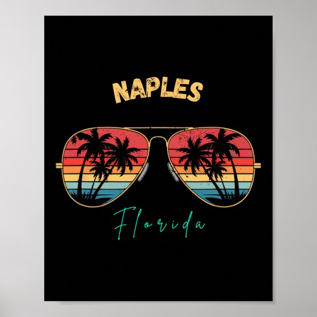 Neapel-Strand Florida Souvenir Surfbrett  Poster (Vorne)