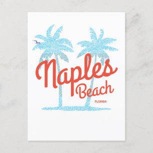 Neapel Strand Florida USA Vintage Korallenblaue Pa Postkarte