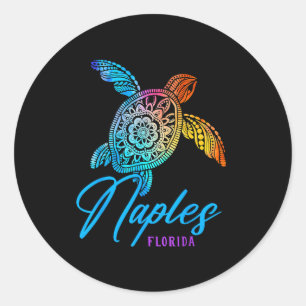 Neapel-Tie-Dye-Meeres-Schildkröte-Florida-Strand-U Runder Aufkleber
