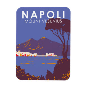 Neapel Vesuv Reisekunst Vintage Magnet