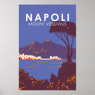 Neapel Vesuv Reisen Kunst Vintage Poster