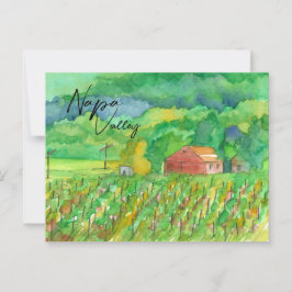 Neapel Vineyard Rote Barnefelder Reihen Postkarte